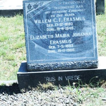 ERASMUS Willem C.F. 1880-1949 &amp; Elizabeth Maria Johanna 1893-1960