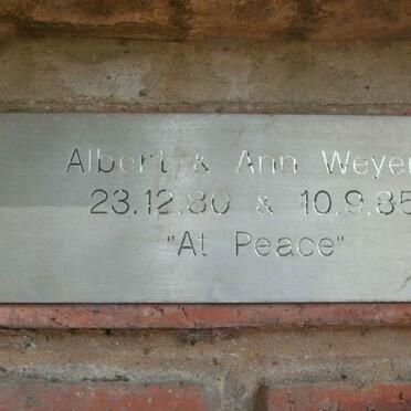 WEYERS Albert -1980 &amp; Ann -1985