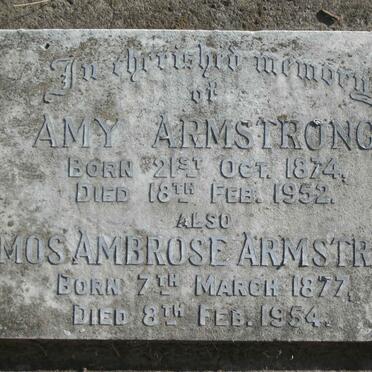 ARMSTRONG Amos Ambrose 1877-1954 &amp; Amy 1874-1952