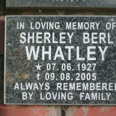 WHATLEY Sherley Berl 1927-2005