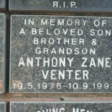 VENTER Anthony Zane 1976-1993