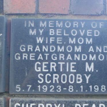 SCROOBY Gertie M. 1923-1986