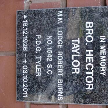 TAYLOR Hector 1926-2011