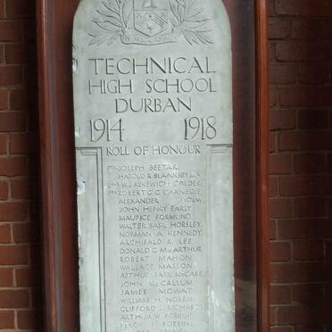 Kwazulu-Natal, DURBAN, Glenwood, Glenwood High School, Memorials 