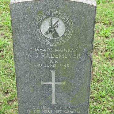 RADEMEYER A. J. -1943