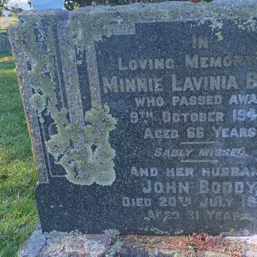 BODDY John -1956 & Minnie Lavina -1943