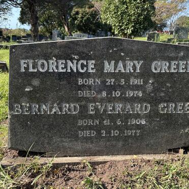 GREEN Bernard Everard 1906-1977 & Florence Mary 1911-1974