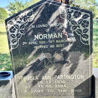PARTINGTON Norman 1920-1999 & Pamela Ann 1930-2004