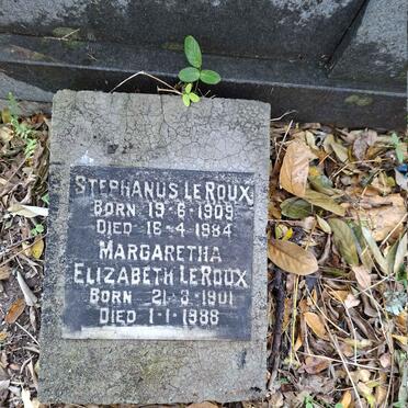 ROUX Stephanus, le 1909-1984 & Margaretha Elizabeth 1901-1988
