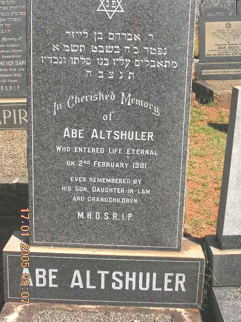 ALTSHULER Abe -1981