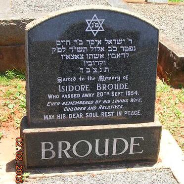 BROUDE Isidore -1954