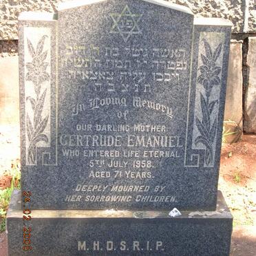 EMANUEL Gertrude -1958