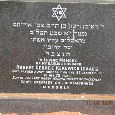 ISAACS Robert George Kekewich -1972