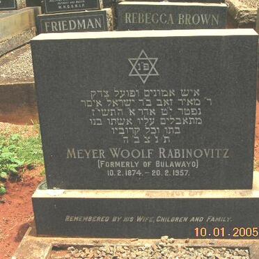 RABINOVITZ Meyer Woolf 1874-1957