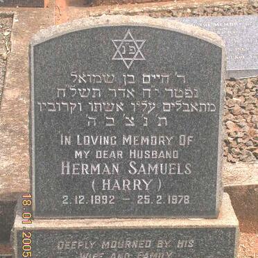 SAMUELS Herman 1892-1978