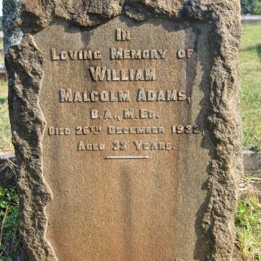ADAMS William Malcolm -1932