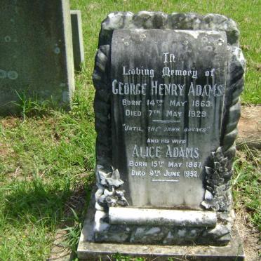 ADAMS George Henry 1863-1929 &amp; Alice 1967-1952