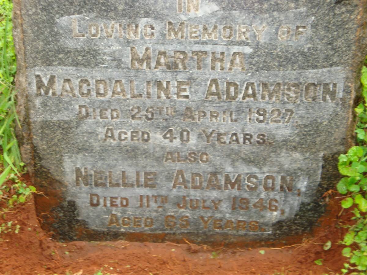 ADAMSON Martha Magdaline -1927 :: ADAMSON Nellie -1946