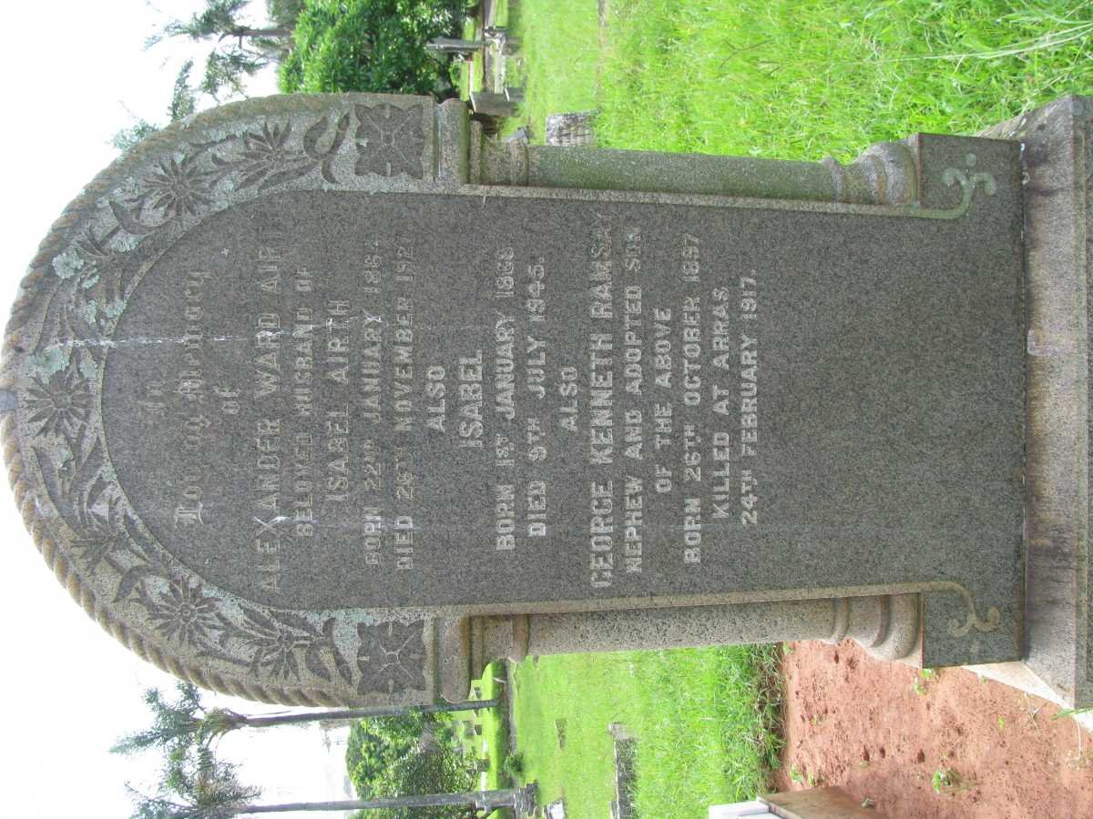 AIRTH Alexander Ward 1864-1921 &amp; Isabel 1868-1945 :: RAMSAY George Kenneth 1897-1917