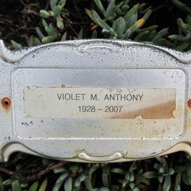 ANTHONY Violet M. 1928-2007