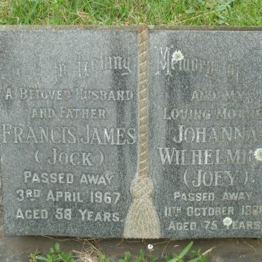 ALLAN Francis James -1967 &amp; Johanna Wilhelmina -1988