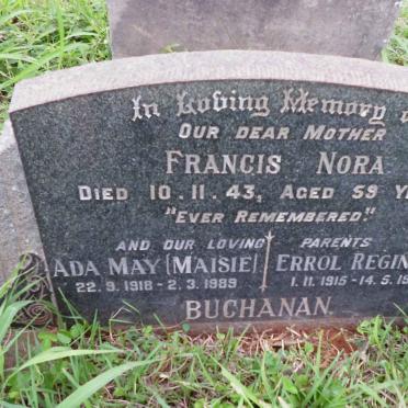 BUCHANAN Errol Reginald 1915-1989 &amp; Ada May 1918-1989 :: BUCHANAN Francis Nora -1943