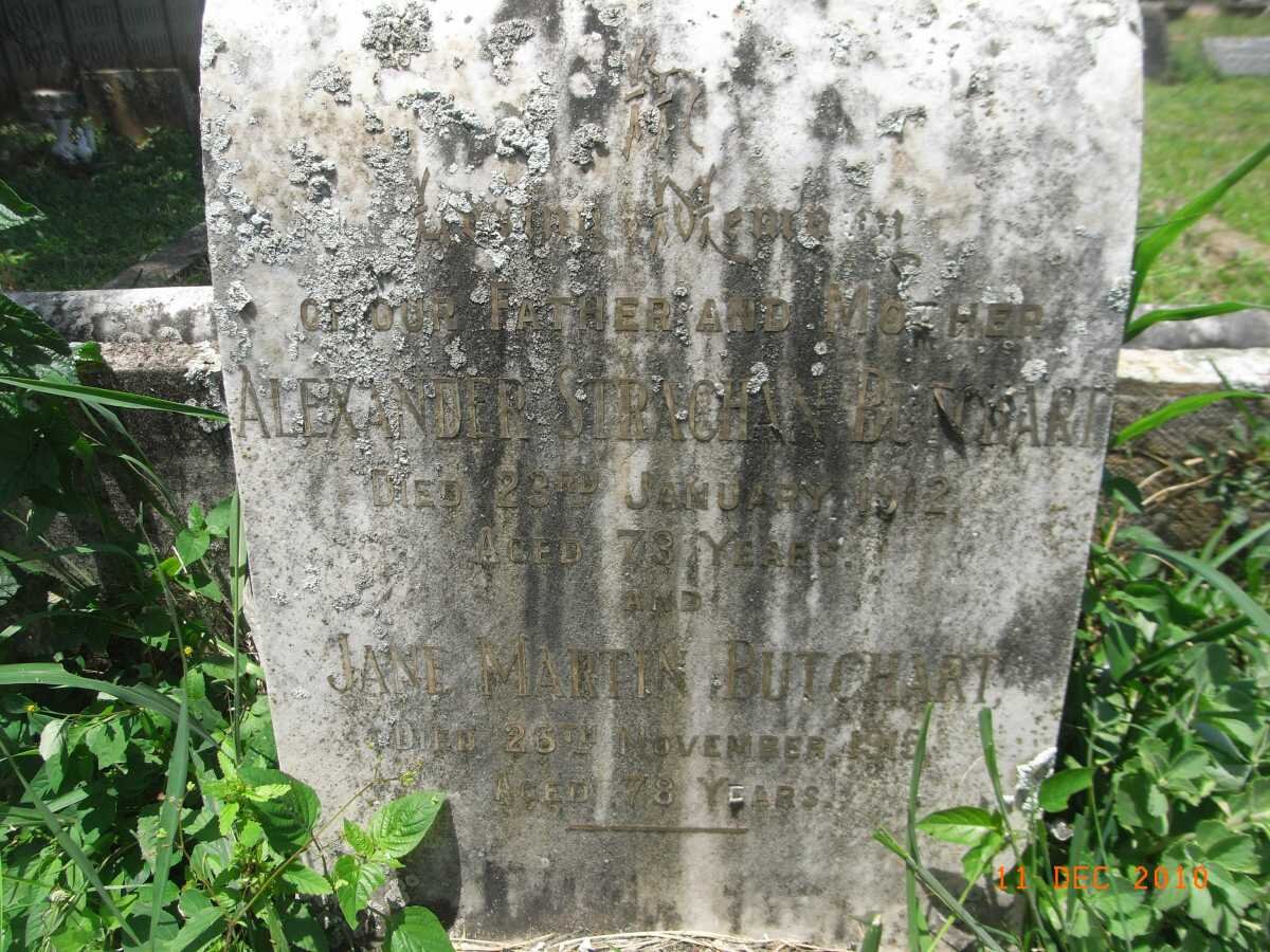BUTCHART Alexander Strachan -1912 &amp; Jane MARTIN -1915