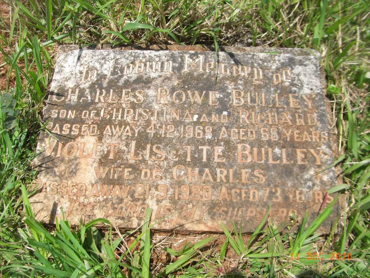 BULLEY Charles Rowe -1968 &amp; Violet Lisette -1980
