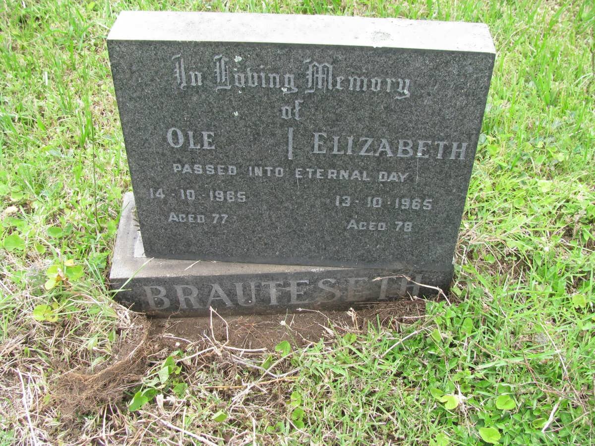 BRAUTESETH Ole -1965 &amp; Elizabeth -1965