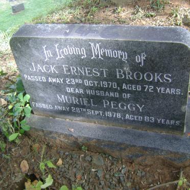BROOKS Jack Ernest -1970 &amp; Muriel Peggy -1978