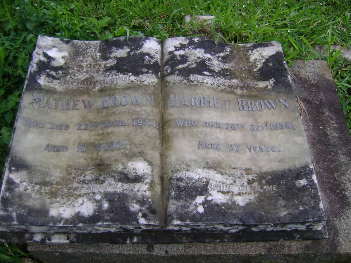 BROWN Mathew -1934 &amp; Harriet -1934