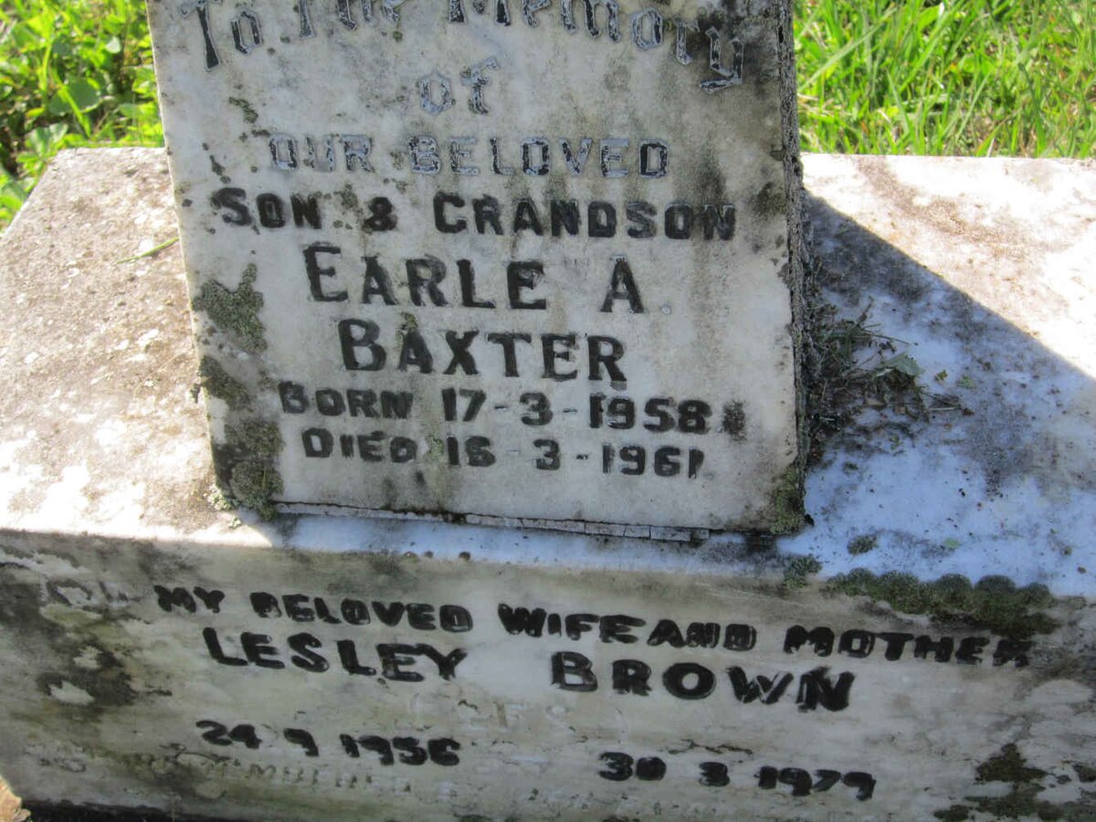 BROWN Lesley Frances Elizabeth 1956-1979 :: BAXTER Earle A. 1958-1961