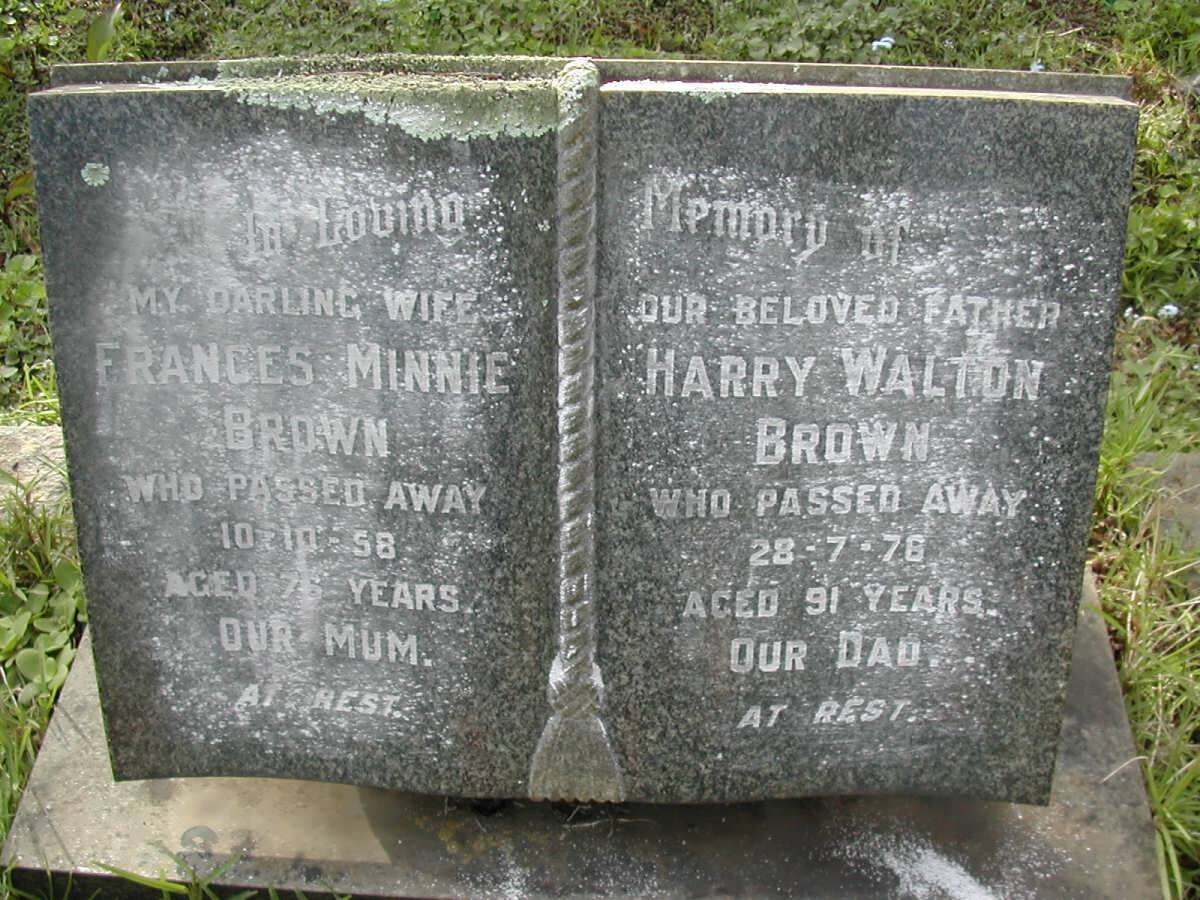 BROWN Harry Walton -1978 &amp; Frances Minnie -1958