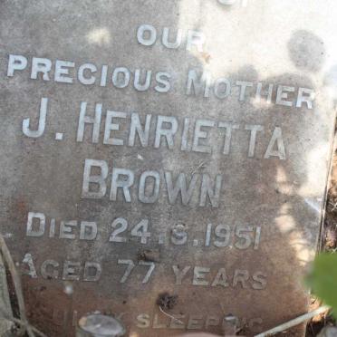 BROWN William Henry -1949 &amp; Johanna Henrietta -1951