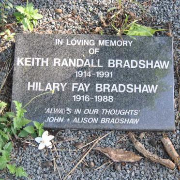 BRADSHAW Keith Randall 1914-1991 &amp; Hilary Fay 1916-1988