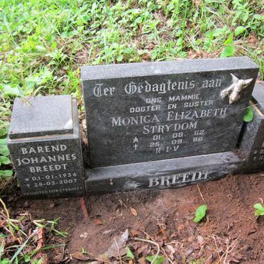 BREEDT Barend Johannes 1936-2007 &amp; Sophia Rita 1934-1995 :: STRYDOM Monica Elizabeth 1962-1986