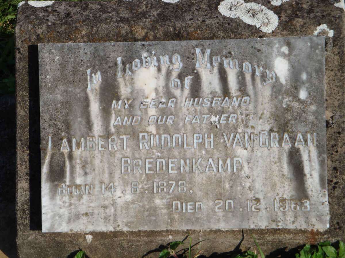 BREDENKAMP Lambert Rudolph van Graan 1878-1963