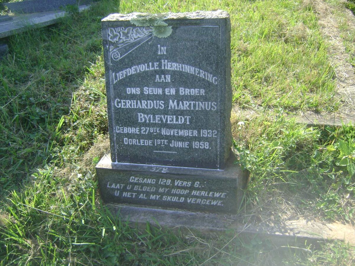 BYLEVELDT Gerhardus Martinus 1932-1958