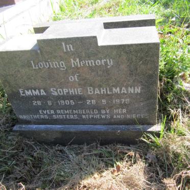 BAHLMANN Emma Sophie 1905-1979