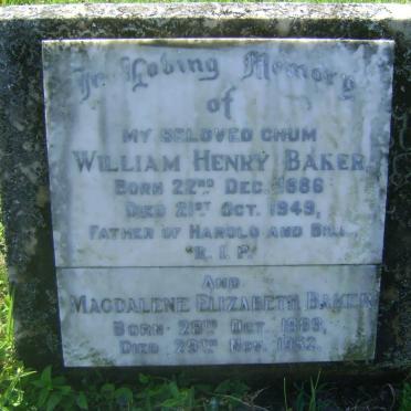 BAKER William Henry 1886-1949 &amp; Magdalene Elizabeth 1889-1952