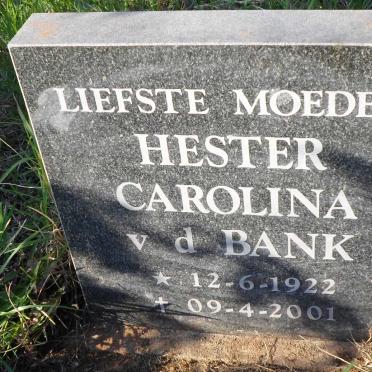 BANK Hester Carolina, v.d. 1922-2001