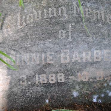 BARBER Minnie 1888-1973 :: BARBER Hubert Stanley Charles -1928