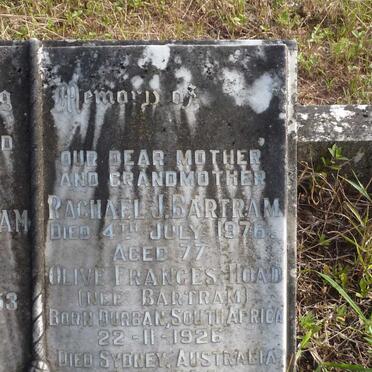 BARTRAM Rachel J. -1976 :: HOAD Olive Frances 1926-1975