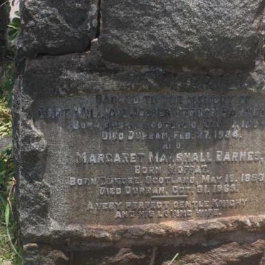 BARNES William James Gordon 1894-1934 &amp; Margaret Marshall MOFFAT 1893-1965