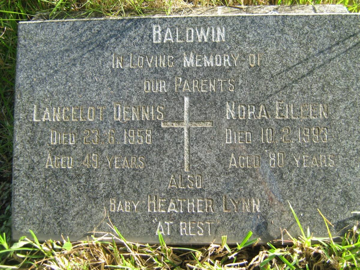 BALDWIN Lancelot Dennis -1958 &amp; Nora Eileen -1993 :: BALDWIN Heather Lynn