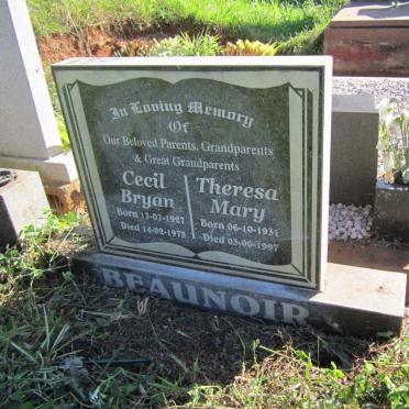 BEAUNOIR Cecil Bryan 1927-1978 &amp; Theresa Mary 1931-1997