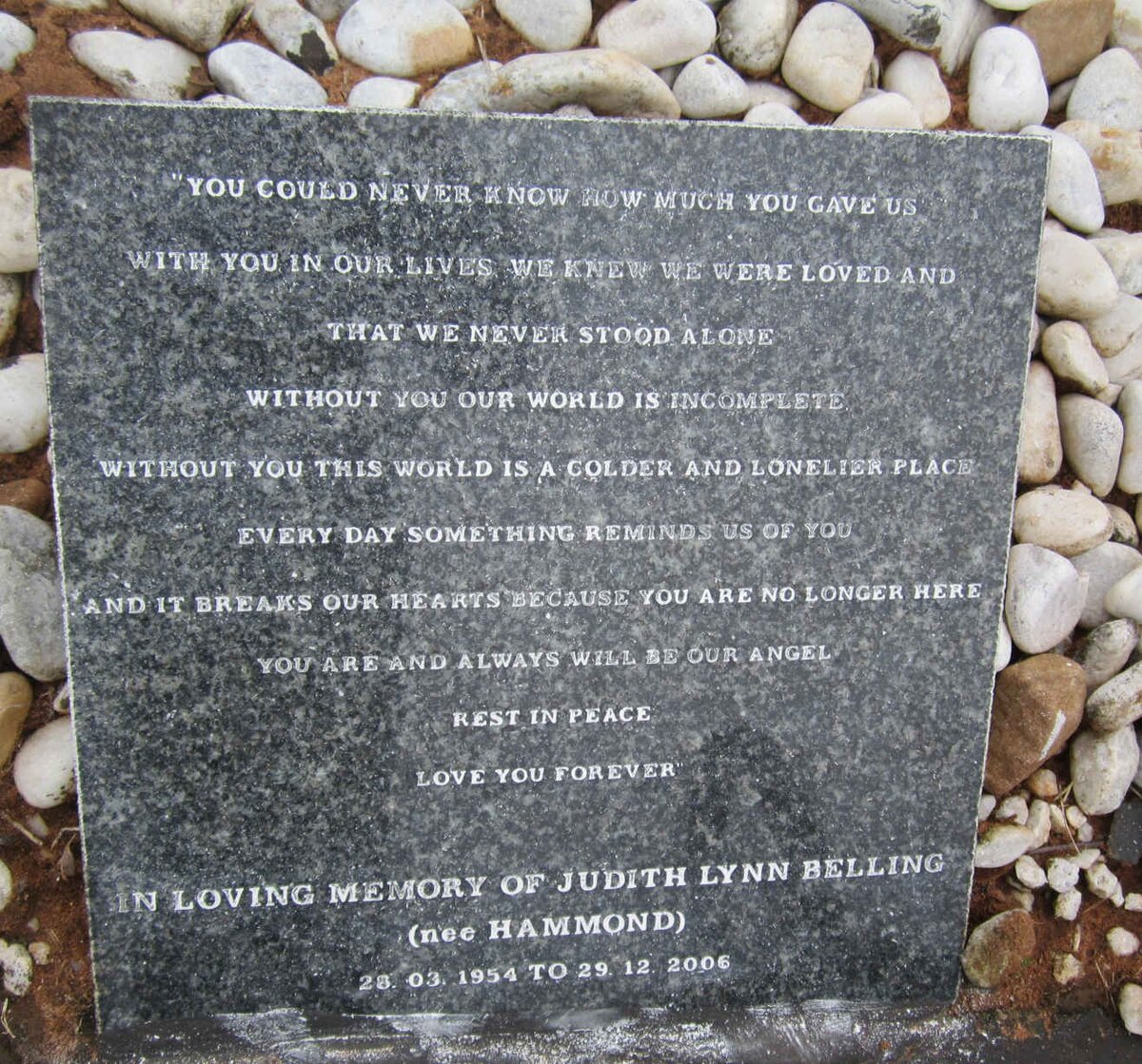 BELLING Judith Lynn nee HAMMOND 1954-2006