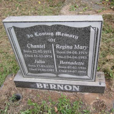 BERNON Regina Mary 1919-1983 :: BERNON Bernadette 1946-1994 :: BERNON Chantel 1972-1974