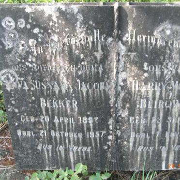 BEKKER Anna Sussana Jacoba 1892-1957 :: BEIROWSKI Harry Wilder 1913-1960