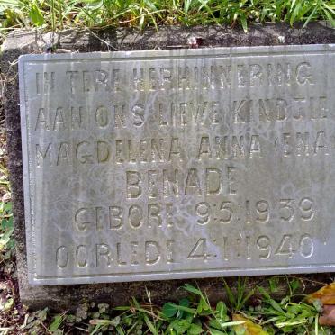 BENADE Magdalena Anna 1939-1940